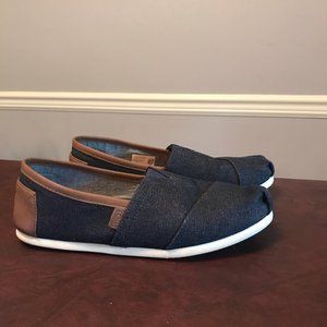 Mens TOMS Blue Canvas Alpargatas